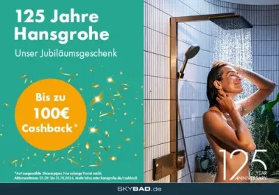 Bis zu 100 Euro Cashback - Hansgrohe Jubiläumsaktion