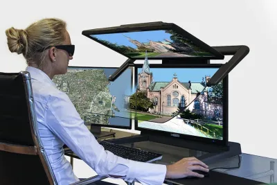 Die 3D-Stereofähige Anwendung TerraStereo ist mit dem 3D PluraView kompatibel und zertifiziert. Terrasolid kartiert die Welt in 3D - 3D PluraView Monitore visualisieren in Stereo