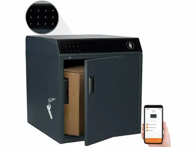 AGT Smarter Paketbriefkasten XL aus Stahl, PIN, App, IP55