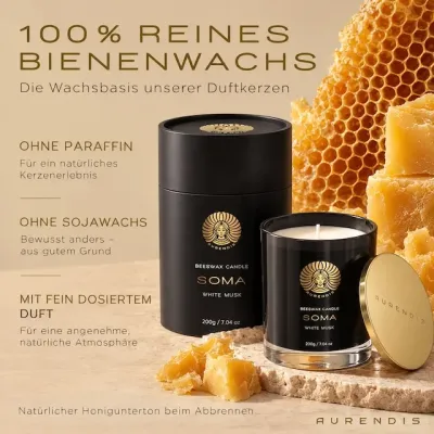 Aurendis Bienenwachskerze Bienenwachskerzen: Die natürliche Alternative zu Paraffin und Sojawachs