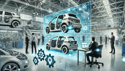 Die Automobilzulieferer-Industrie steht vor einer gewaltigten Transformationsaufgabe - DALL-E Unternehmen unter Transformationsdruck - Test liefert Standortbestimmung