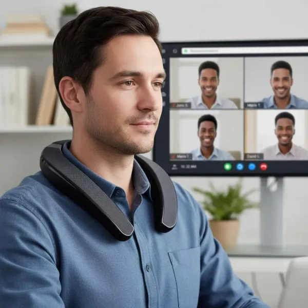 auvisio 2in1-Akku-TV-Nackenlautsprecher KH-535