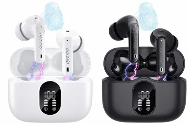 auvisio Kabellose In-Ear-Kopfhörer IHS-480.bt mit Ladecase, ANC, schwarz/weiß, www.pearl.de auvisio Kabellose In-Ear-Kopfhörer IHS-480.bt schwarz/weiß