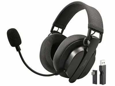 auvisio Klappbares 3in1-Funk-Gaming-Headset