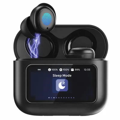 auvisio Schlaf-Ohrhörer für Seitenschläfer, Bluetooth, Sleep-Mode, mit Ladebox / AX-1233 / pearl.de auvisio Schlaf-Ohrhörer für Seitenschläfer, BT, Sleep-Mode