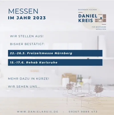Revolution - barrierefreie Küche - auf der REHAB 2023 in Karlsruhe.  Behindertengerechte Küchen vom Fachberater