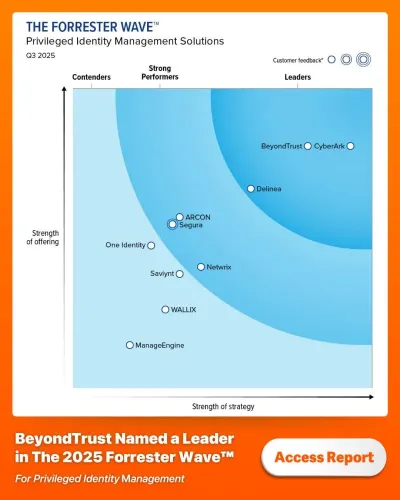 BeyondTrust ist Leader im Markt für Privileged Identity Management Forrester-Report über Privileged Identity Management