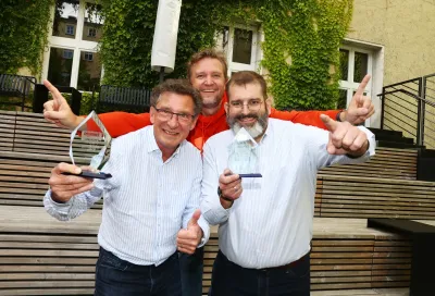 Im Bild (v. l. n. r.) die STARFACE Geschäftsführer Jürgen Signer, Florian Buzin und Thomas Weiß. Ausgezeichnet! STARFACE holt Gold und Bronze bei der connect professional Leserwahl "products of the year 2024"