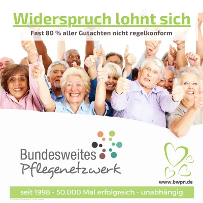 Widerspruch nach abgelehntem Pflegegrad lohnt sich immer