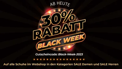 schuhplus - Schuhe in Übergrößen - feiert Black Week mit exklusiven Angeboten und 30% Rabatt