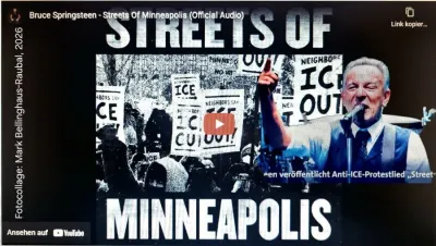 Der Boss Bruce Springsteen ist zurück - und wie - mit seinem Hammer-Song Bruce Springsteen veröffentlicht spontan Anti-ICE-Protestlied "Streets of Minneapolis" gegen Donald Trump