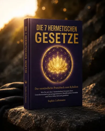 Buchcover „Die 7 Hermetischen Gesetze — Das Praxisbuch zum Kybalion" von Sophia Lichtmann (2026), Am Amazon-Bestseller #1 am ersten Tag: Neues Praxisbuch bringt das Kybalion ins 21. Jahrhundert