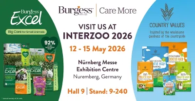 Burgess Pet Care ist wieder auf der Interzoo 2026 mit den Marken Burgess Excel und Country Values