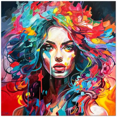 (c) Original Gemälde HYDRA von Sabrina Seck Farben, die berühren: Eine neue Stimme der expressiven zeitgenössischen Malerei