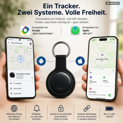 Callstel Smart-Tracker SGF-65 für Google-"Mein Gerät finden"- & Apple-"Wo ist?"-App / www.pearl.de Callstel Smart-Tracker SGF-65 für Google- & Apple-App