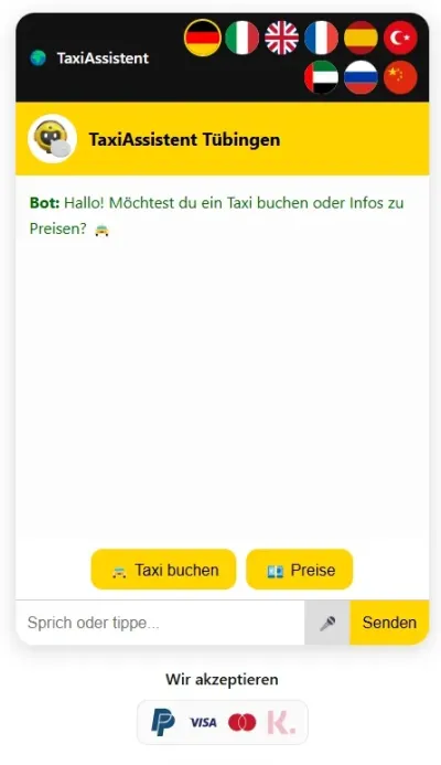 Der digitale Taxi-Preisrechner von Renna Taxi Tübingen mit automatischer Rechnungsstellung für Firme Renna Taxi Tübingen führt automatische Rechnungen ein