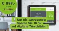 Digitalisieren Sie jetzt Ihre Raumbuchung Sparen Sie 10 % auf digitale Türschilder!
