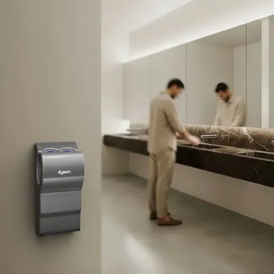 Der Dyson Airblade™ dB AB 14 ist für stark frequentierte Bereiche wie Flughäfen, Restaurants und Hot Händetrockner Dyson Airblade™ dB AB 14 zurück im Handel
