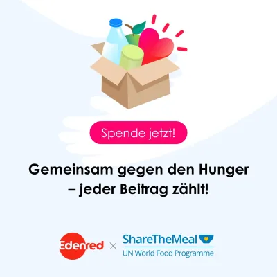 Edenred unterstützt die Initiative ShareTheMeal im Kampf gegen den weltweiten Hunger Edenred kooperiert mit ShareTheMeal für einen besseren globalen Zugang zu Nahrungsmitteln