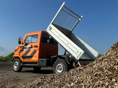 Effizient und umweltfreundlich: Der Evum zeigt seine Stärke bei der Arbeit – emissionsfrei im Einsatz auf der Baustelle. Foto: EVUM Motors Kosten senken, nachhaltig wachsen: Unternehmen profitieren vom Evum
