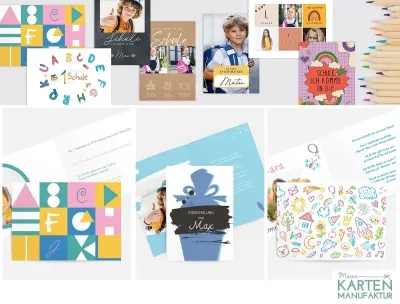 Einschulungskarten zum Grundschulstart von Meine Kartenmanufaktur Abc-Schützen: Einschulungskarten zum Grundschulstart - fröhliche Designs im Handumdrehen selbst erstellen