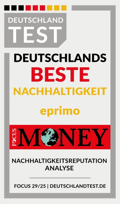 eprimo auch 2025 auf Platz 1 in Sachen Nachhaltigkeit