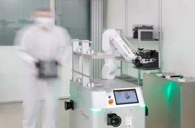 Fabmatics simuliert AGVs mit Visual Components Fabmatics validiert AGV-Einsatz mittels 3D-Simulation und Add-on von DUALIS