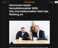 Handelsblatt-Auszeichnung: City Immobilienmakler Hannover als starke Adresse für Eigentümer positioniert