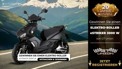 Elektroroller gewinnen! Jubiläumsverlosung bei schuhplus - Schuhe in Übergrößen