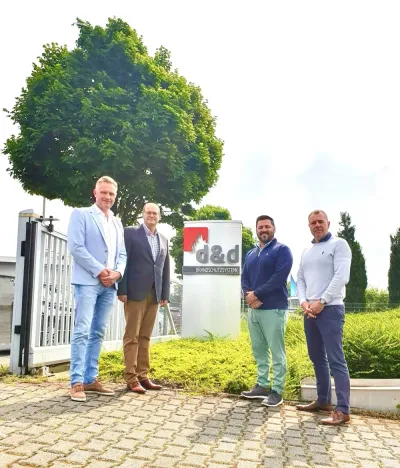 Ilija Divkovic, GF d & d; Johannes Werner, Joseph Veron sowie Richard Barry von Det-Tronics d & d Brandschutzsysteme GmbH ist neuer Partner von Det-Tronics