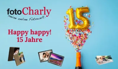 Jubiläumsaktionen & Rabatte fotoCharly feiert Geburtstag und Sie kriegen die Geschenke!