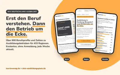 Karrieremag GmbH Wo Deutschland ausbildet: Erst den Beruf verstehen, dann den Betrieb um die Ecke finden