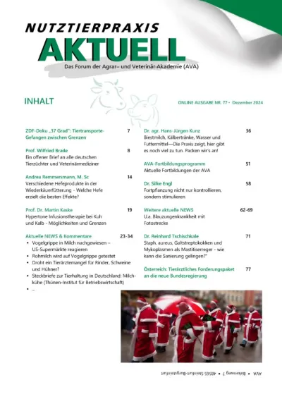 Kennen Sie die NUTZTIERPRAXIS AKTUELL (NPA)? Mittlerweile steht aktuell die 77. Ausgabe zum Download auf der AVA-Homepage bereit. Brandaktuell: NUTZTIERPRAXIS AKTUELL (NPA), Nr. 77, zum Download verfügbar