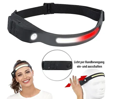 KryoLights Akku-Stirnlampe, 230&deg;-Flutlicht, COB- & SMD-LED