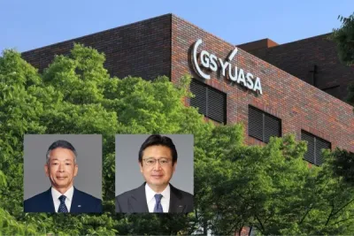 links: Takeshi Abe, rechts: Osamu Murao Führungswechsel bei der GS Yuasa Corporation