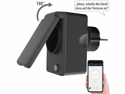 Luminea Home Control Smarte WLAN-Outdoor-Steckdose SF-570.avs
