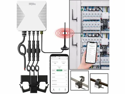 Luminea Home Control Smarter 3-Phasen-WLAN-Stromzähler & Echtzeit-Energiemonitor