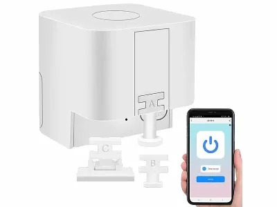 Luminea Home Control Smarter Schalter-Aufsatz für Schalter & Taster
