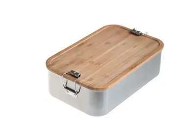 Umweltfreundliche Lunchbox aus Edelstahl mit Bambusdeckel von Kronenberg24