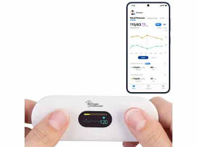 medicals Medizinisches, mobiles EKG-Messgerät mit OLED-Display, Bluetooth & App, www.pearl.de medicals Medizinisches, mobiles EKG-Messgerät
