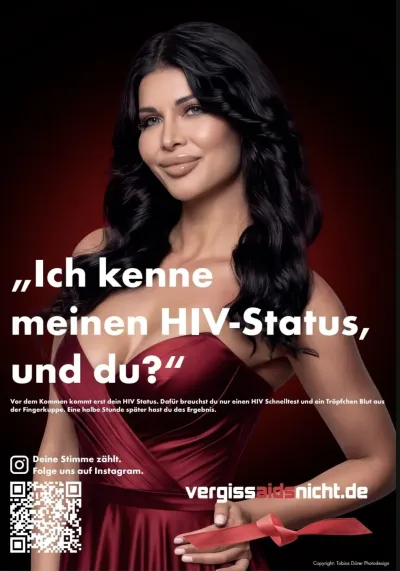 Micaela Schäfer Ich kenne meinen HIV Staus ...und DU? Pressemitteilung neue Aids Kampagne Vergiss Aids nicht