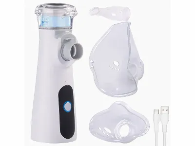 newgen medicals Inhalationsgerät Vernebler für Kinder und Erwachsene, 2000 mAh, 25 ml, www.pearl.de newgen medicals Inhalationsgerät Vernebler