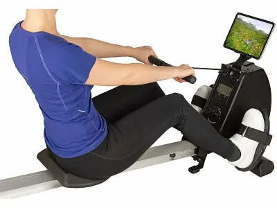 PEARL sports Klappbares Heim-Rudergerät HT-200 mit 8 Stufen, Magnetbremssystem, www.pearl.de PEARL sports Klappbares Heim-Rudergerät HT-200