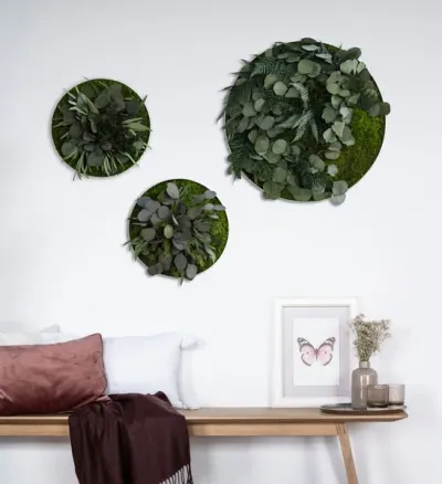 Runde Wandgärten für mehr Natur im Wohnzimmer
