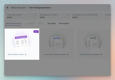 Phase0 AVA-Software erstellt Leistungsverzeichnisse jetzt mit KI Phase0 AVA erstellt Leistungsverzeichnisse mit KI