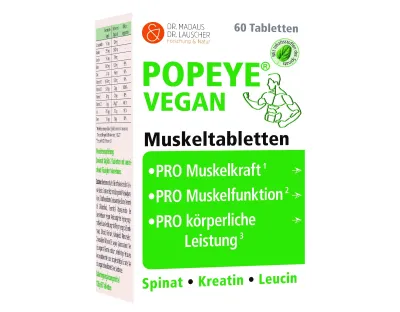 Popeye vegan: Muskeltabletten für vegane Freizeitsportler Popeye vegan Muskeltabletten für vegane Sportler