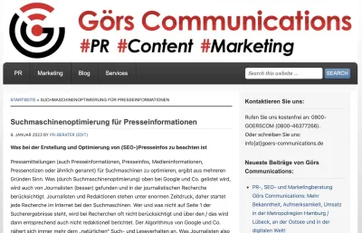 Suchmaschinenoptimierung für Presseinformationen