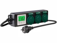 revolt 3-fach-Outdoor-Steckdosenleiste & -Energiekostenmesser