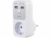 revolt Digitaler Dual-USB- und 230-V-Steckdosen-Countdown-Timer