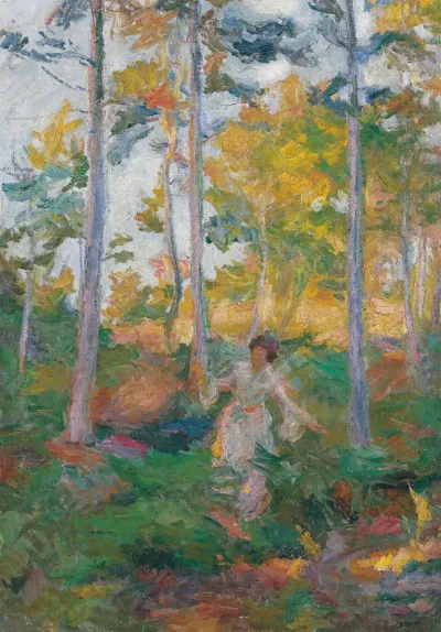 Rihard Jakopic (1869-1943), Zwischen Pinien (Eine Brise), 1905, Foto: Janko Dermastja Wege des Impressionismus-Die Slowenische Moderne und Dachau